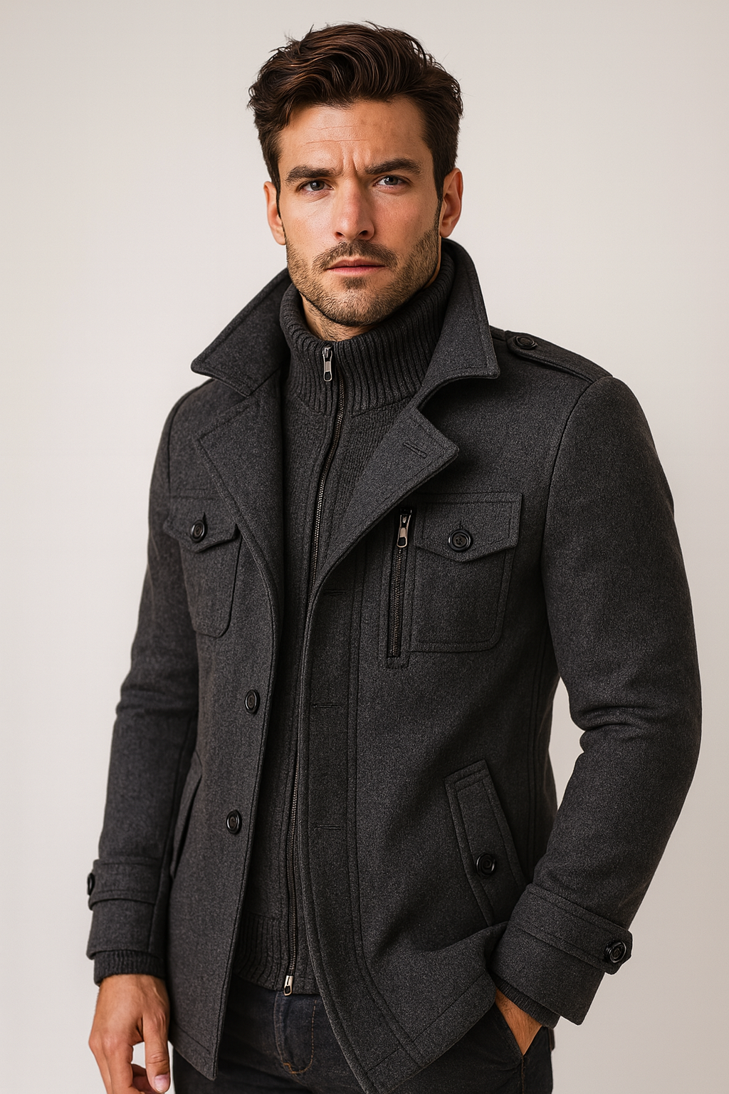 Chaqueta de invierno para hombre atemporal - Adecuada para el trabajo y el ocio