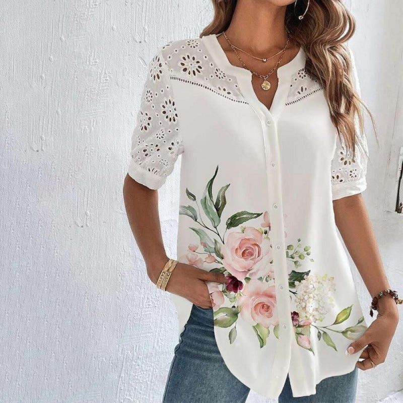 Annelise™ | Blusa Casual Estampada de Encaje para Mujer
