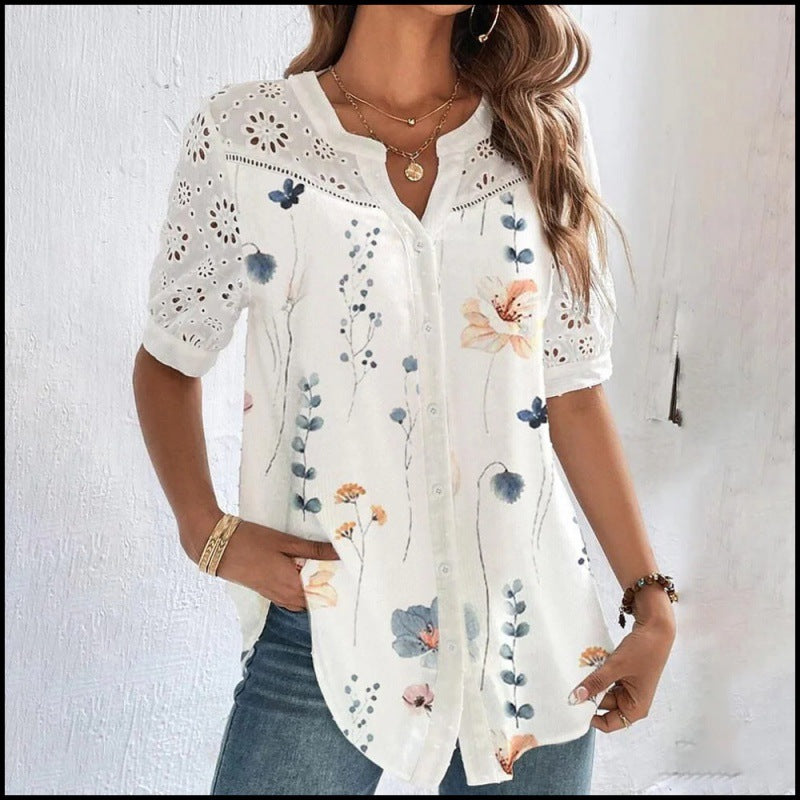 Annelise™ | Blusa Casual Estampada de Encaje para Mujer