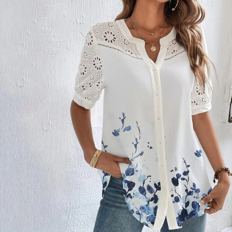 Annelise™ | Blusa Casual Estampada de Encaje para Mujer