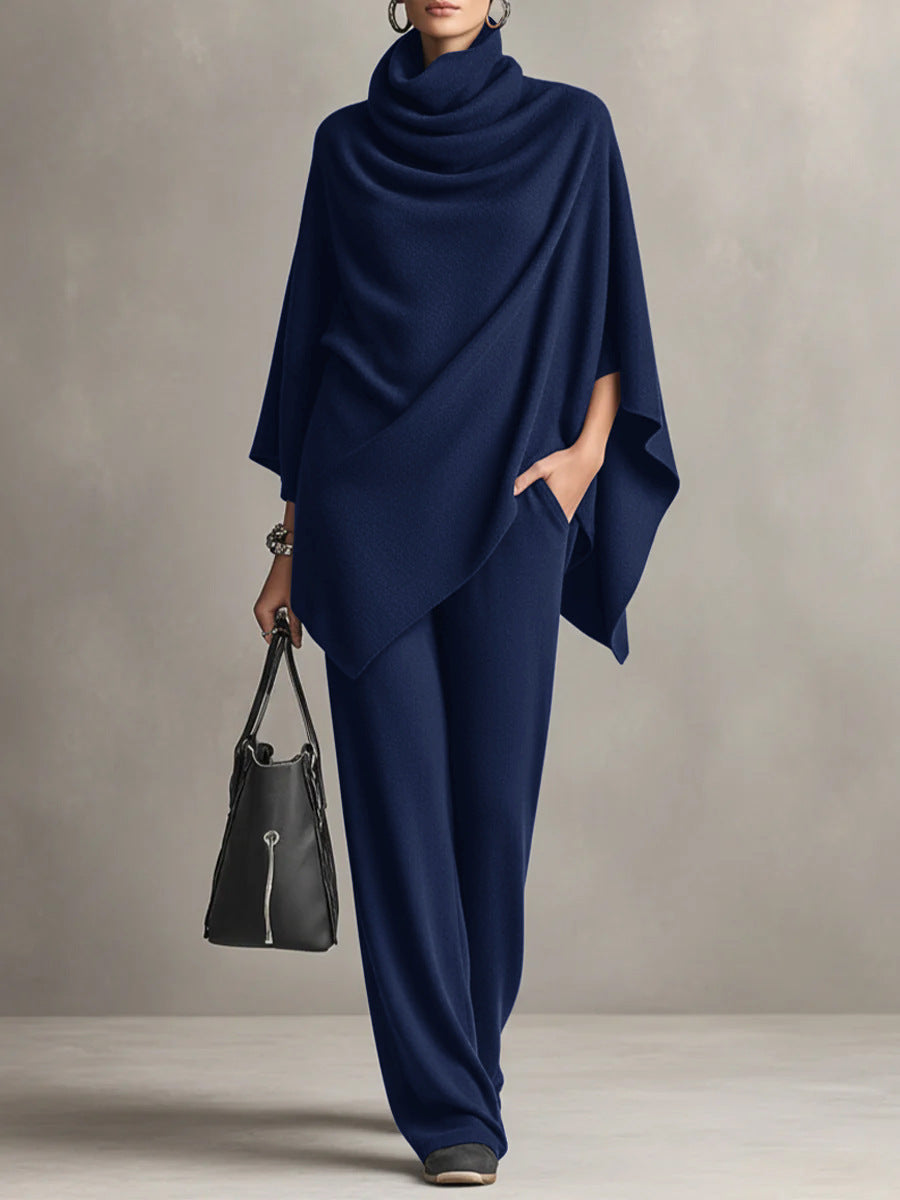 Conjunto de dos piezas Sarina™ Elegant Drape | Top fluido y pantalones de pernera ancha