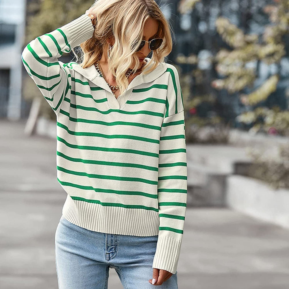 Shiprah Blusa informal básica de manga larga con cuello de pico | Blusa clásica para el día a día