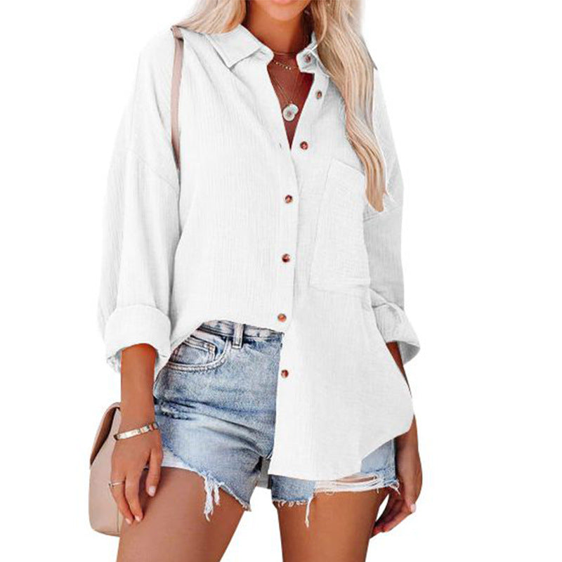 Wolly™| Blusa de manga larga casual con botones para mujer
