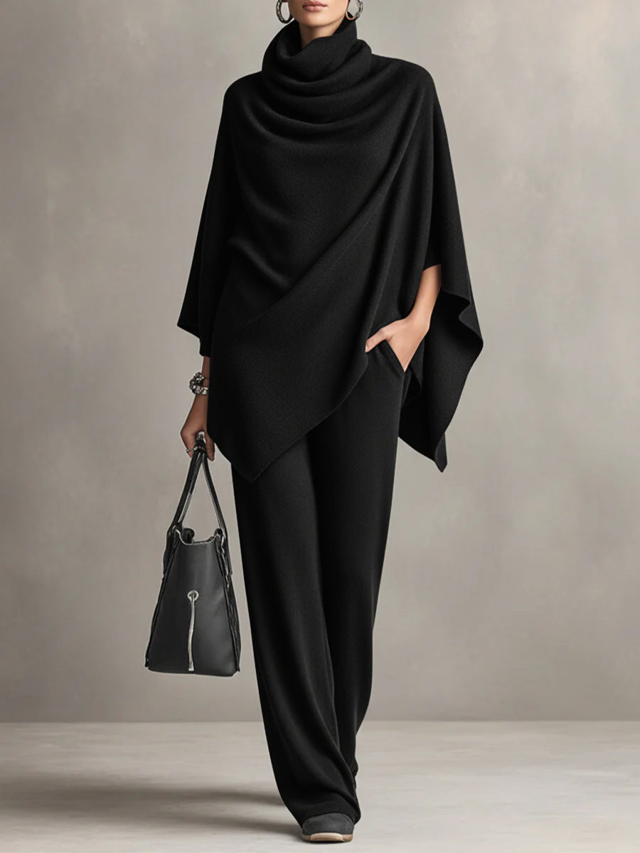 Conjunto de dos piezas Sarina™ Elegant Drape | Top fluido y pantalones de pernera ancha