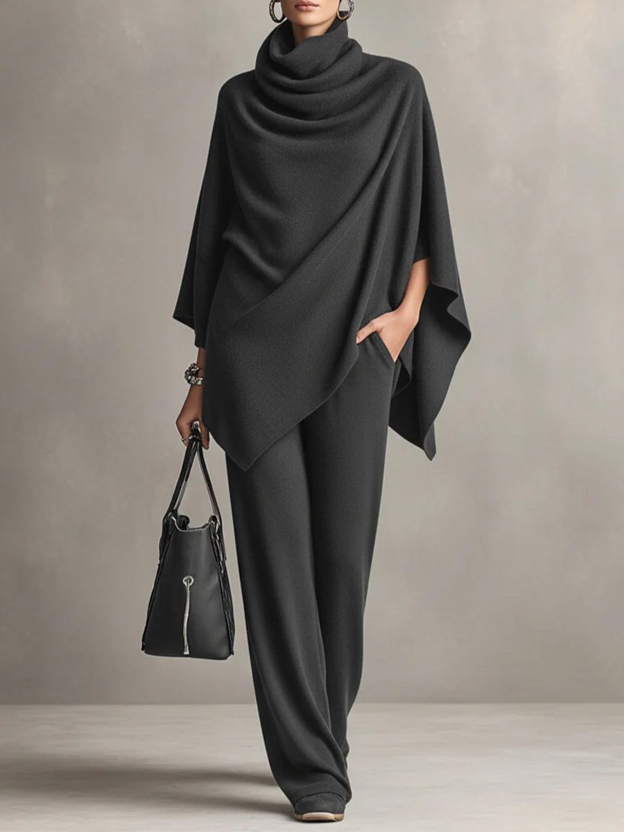 Conjunto de dos piezas Sarina™ Elegant Drape | Top fluido y pantalones de pernera ancha