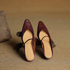 Orella – mules de cuero auténtico