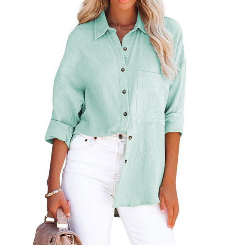 Wolly™| Blusa de manga larga casual con botones para mujer
