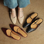 Orella – mules de cuero auténtico