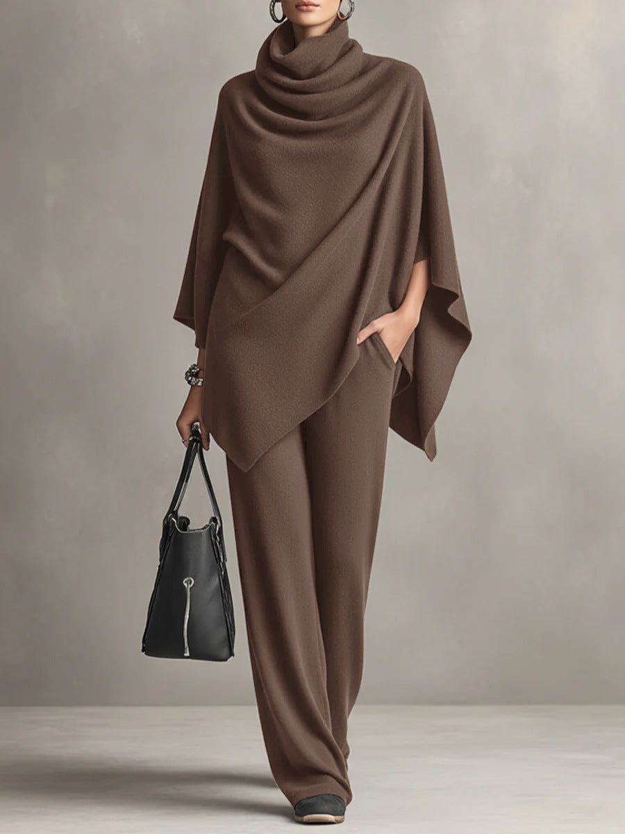 Conjunto de dos piezas Sarina™ Elegant Drape | Top fluido y pantalones de pernera ancha