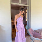 Regine™ | Vestido largo de verano elegante con cuello halter Lotus