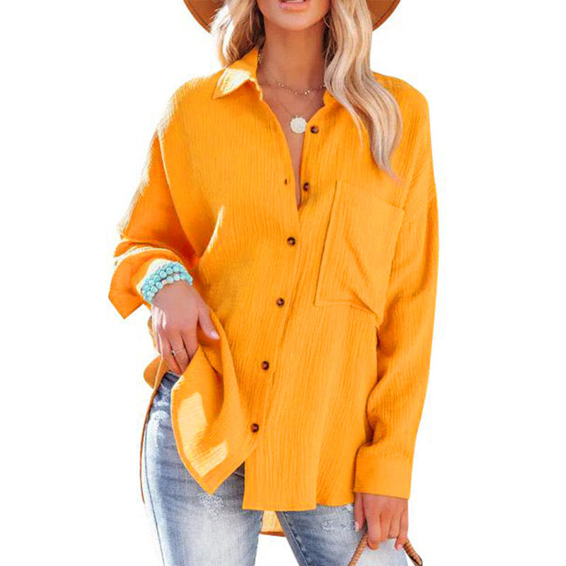 Wolly™| Blusa de manga larga casual con botones para mujer