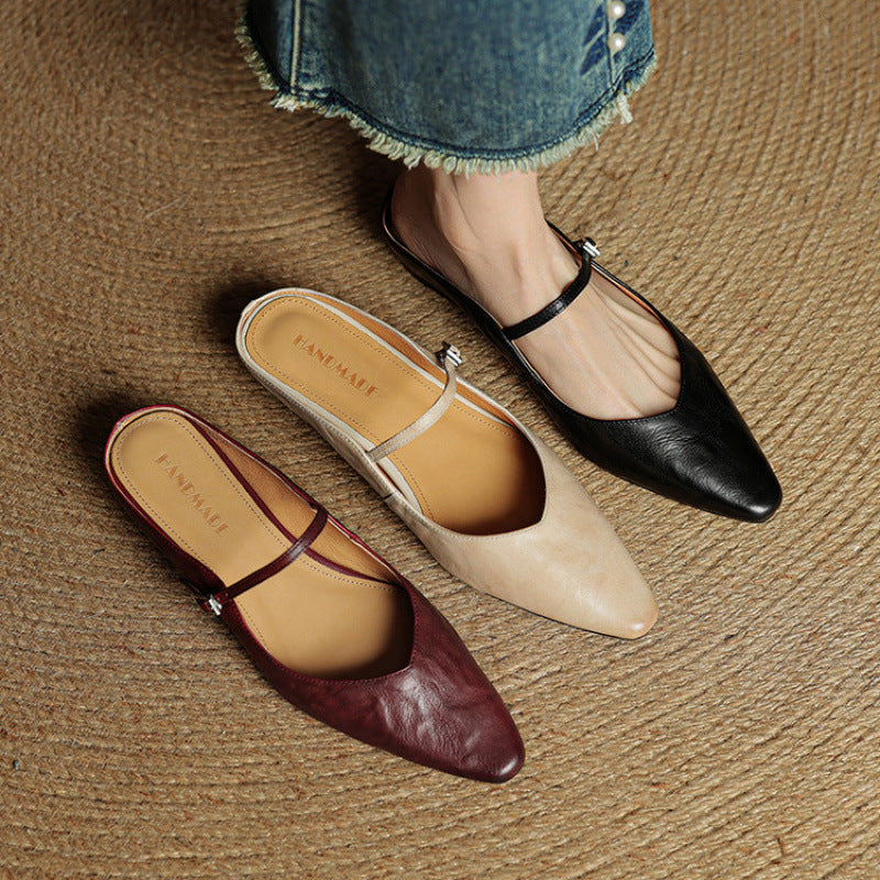 Orella – mules de cuero auténtico