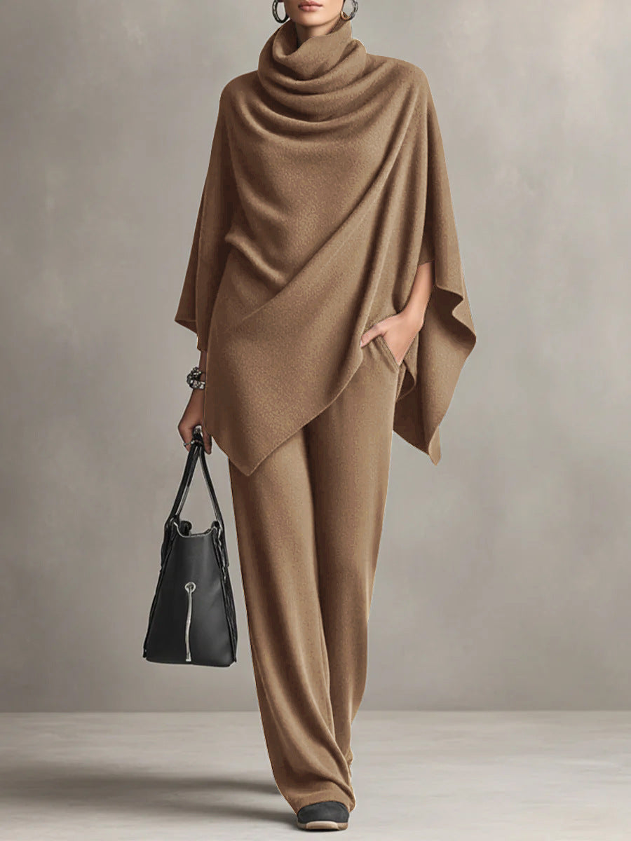Conjunto de dos piezas Sarina™ Elegant Drape | Top fluido y pantalones de pernera ancha