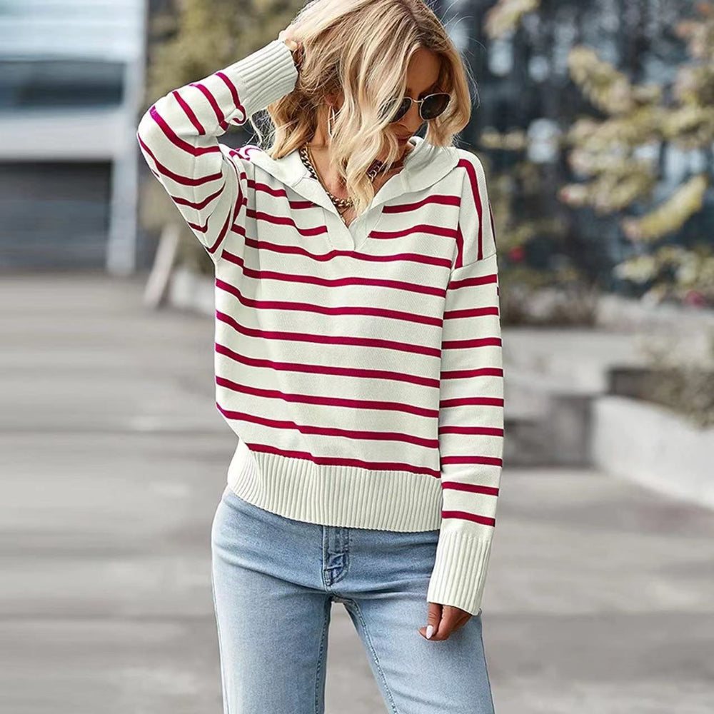 Shiprah Blusa informal básica de manga larga con cuello de pico | Blusa clásica para el día a día