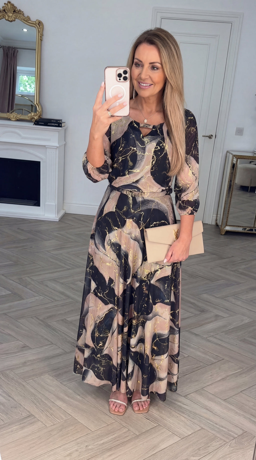 Vestido maxi corte A Celine