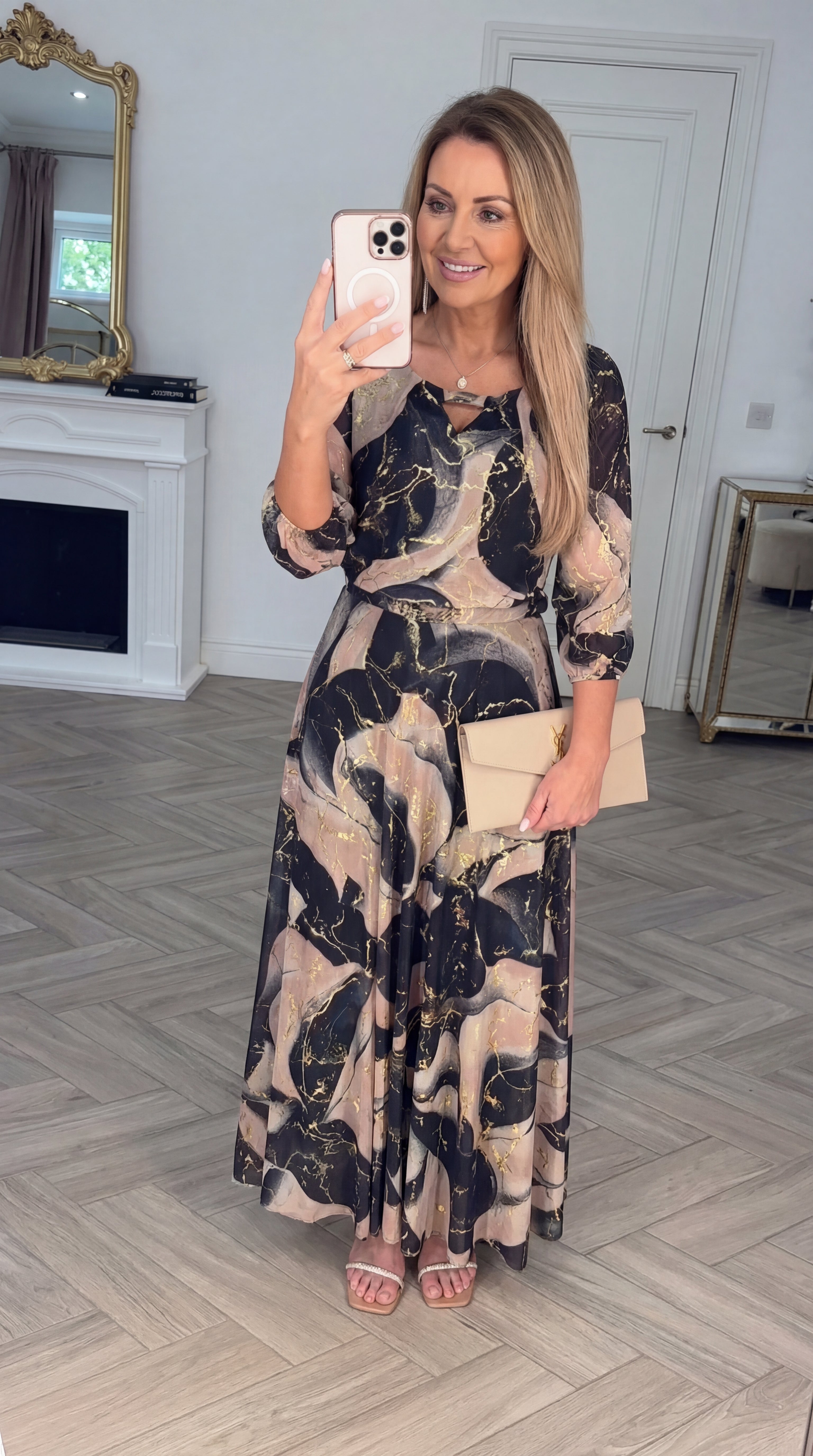 Vestido maxi corte A Celine
