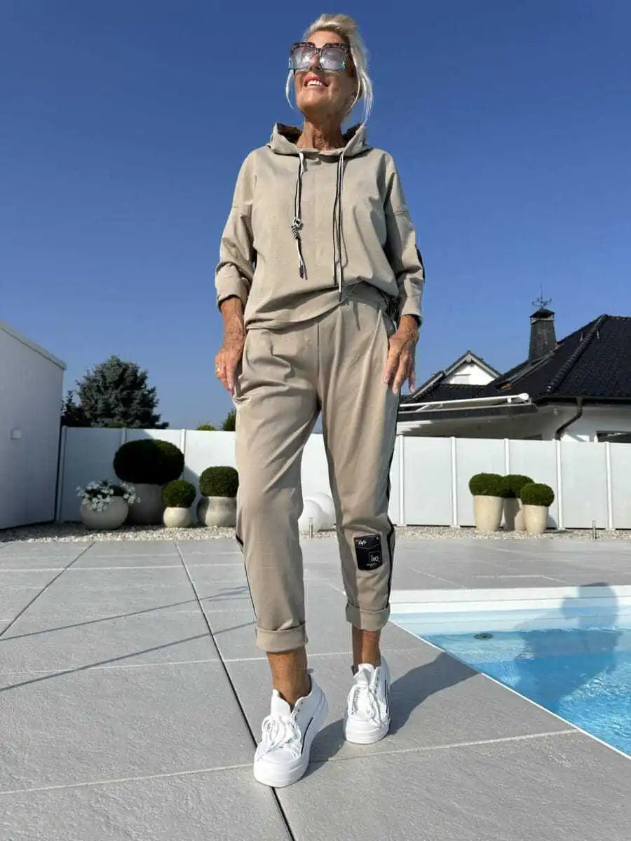 Olyra | Conjunto de 2 piezas de sudadera con capucha y pantalón para mujer