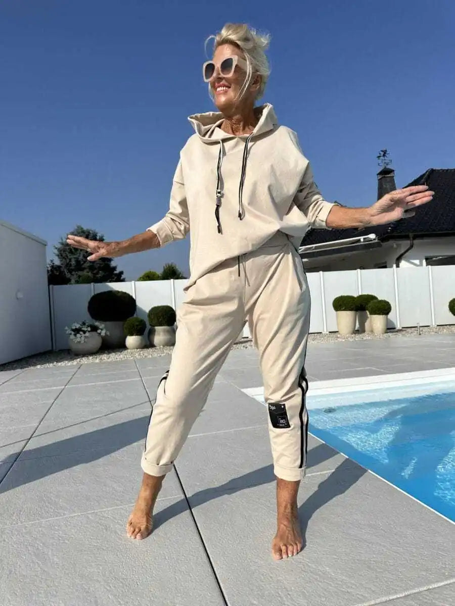 Olyra | Conjunto de 2 piezas de sudadera con capucha y pantalón para mujer