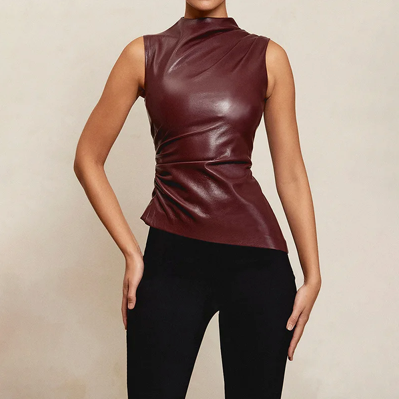 SERAN™ | Top de cuero sintético elegante para mujer