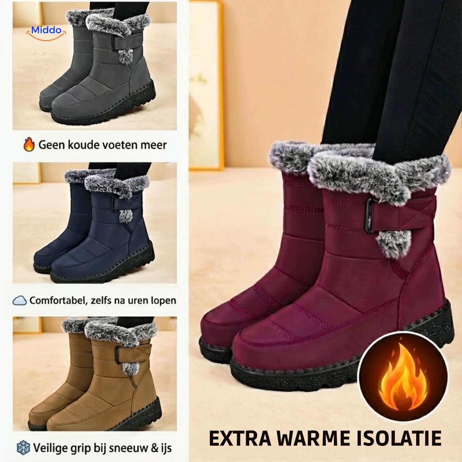 Botas de Invierno SnowBoots™ - cálidamente forradas, antideslizantes y repelentes al agua