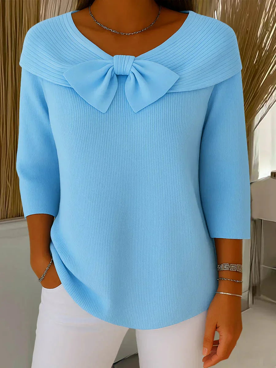 Lirya | Elegante top de punto con lazo