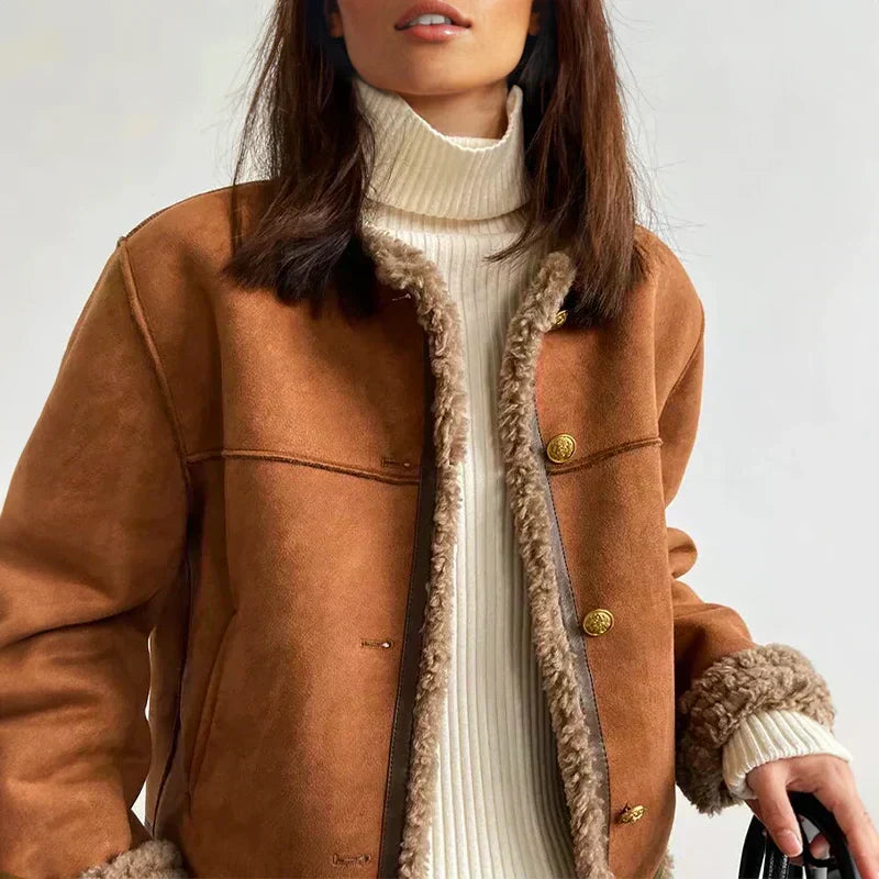 Aubrielle™ | Chaqueta con forro de piel de cordero