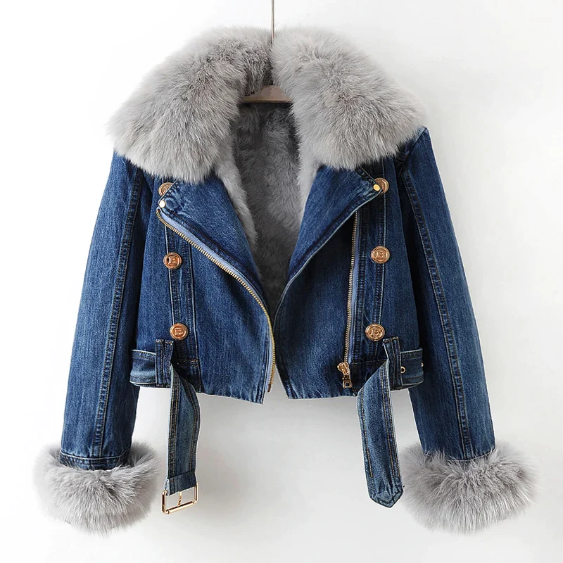 Aurelia – Chaqueta vaquera con forro de piel sintética