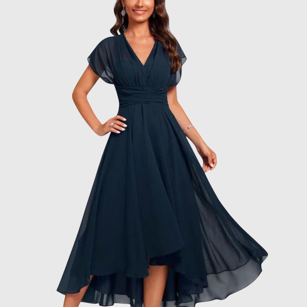 Christina™ | Vestido acampanado con cuello en V para mujer