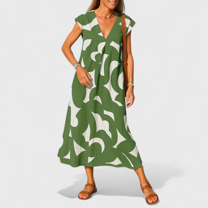 Valery™ | Vestido fluido con cuello en V