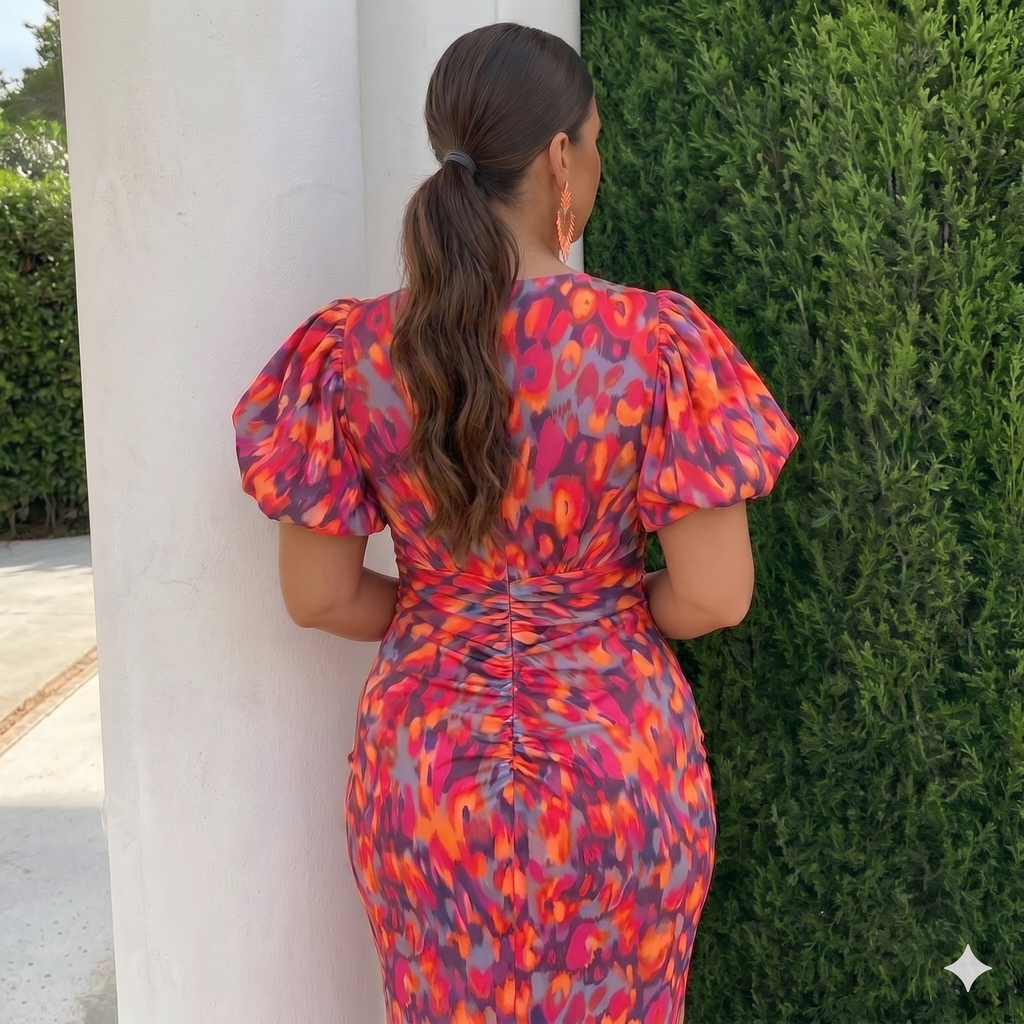 Tora™ | Vestido con mangas plisadas