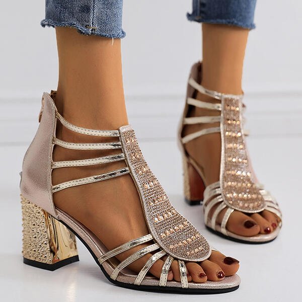 Blaze – Tacones con Tiras de Cristal Radiante