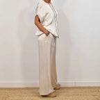 Conjunto Elegante de Dos Piezas Rita™ | Blusa Fluida y Pantalones de Pierna Ancha