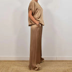 Conjunto Elegante de Dos Piezas Rita™ | Blusa Fluida y Pantalones de Pierna Ancha