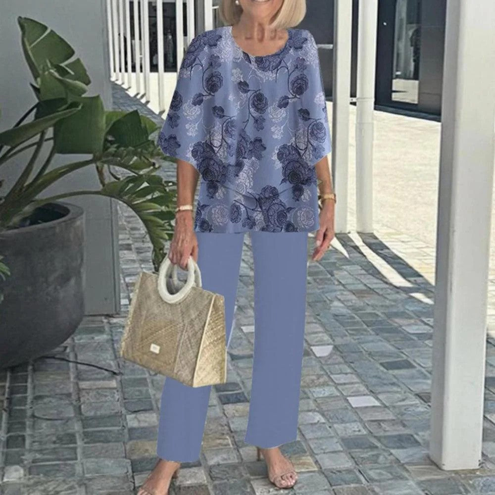 Conjunto Wenda™ sin esfuerzo de dos piezas | Top holgado y pantalones de pierna ancha