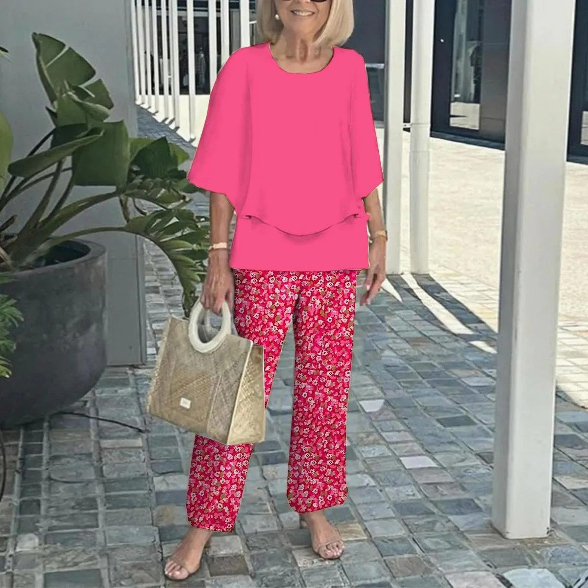 Conjunto Wenda™ sin esfuerzo de dos piezas | Top holgado y pantalones de pierna ancha