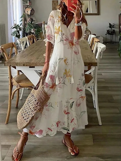 Cassia™ | Vestido maxi boho para mujer con cobertura abdominal