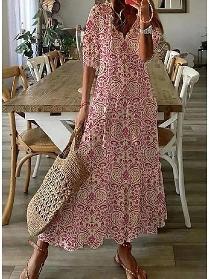 Cassia™ | Vestido maxi boho para mujer con cobertura abdominal