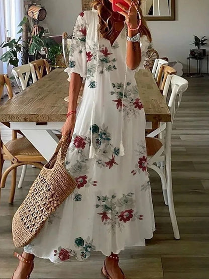 Cassia™ | Vestido maxi boho para mujer con cobertura abdominal