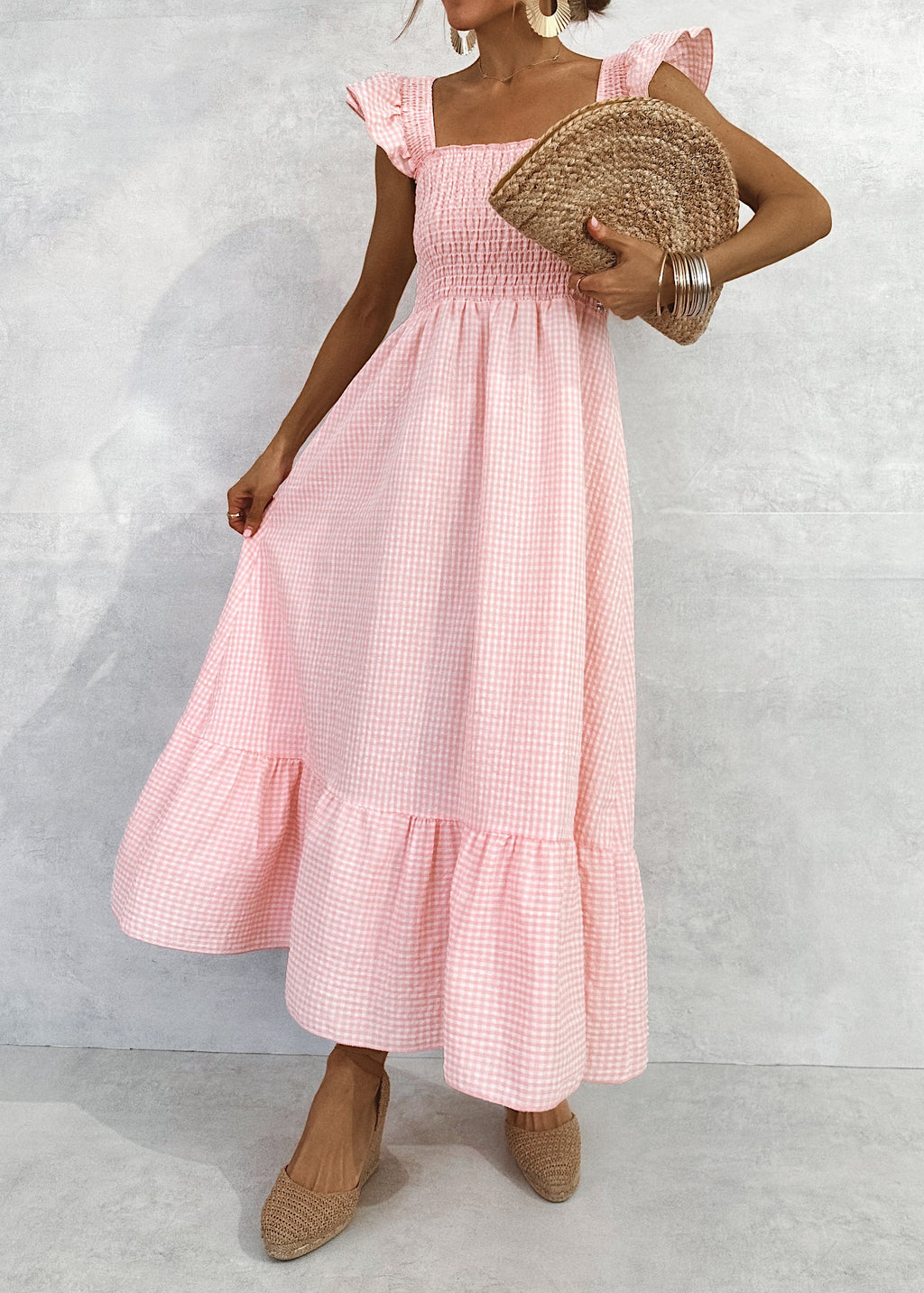 VESTIDO VICHY PROVENZA NIDO DE ABEJA