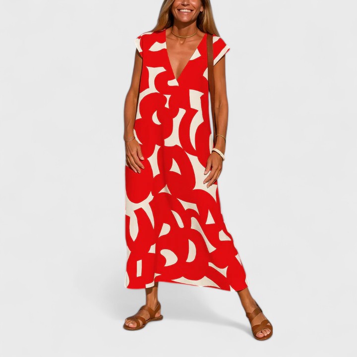 Valery™ | Vestido fluido con cuello en V